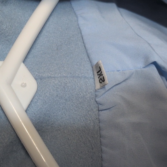 Women's Faux Wool Sky Blue Trench Pea Coat Size 2X, NWOT - Picture 3 of 5